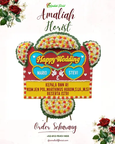Karangan Papan Bunga Pernikahan di Gabek Dua
